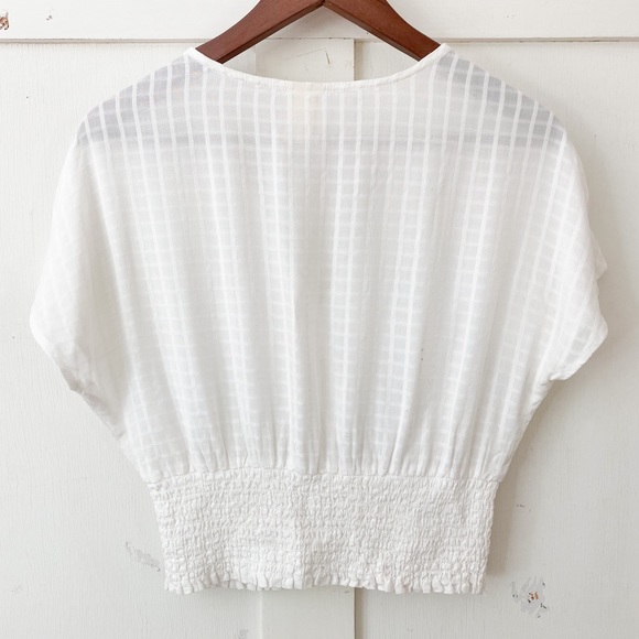 Japna button v-neck cinche waist blouse XS - Picture 5 of 7